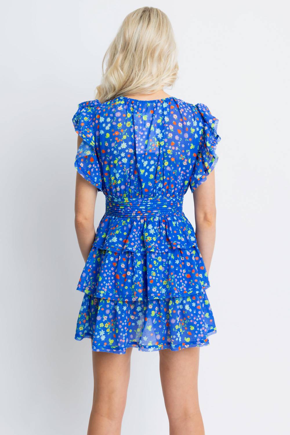 Karlie - Summer Fruit Floral V-neck Dress