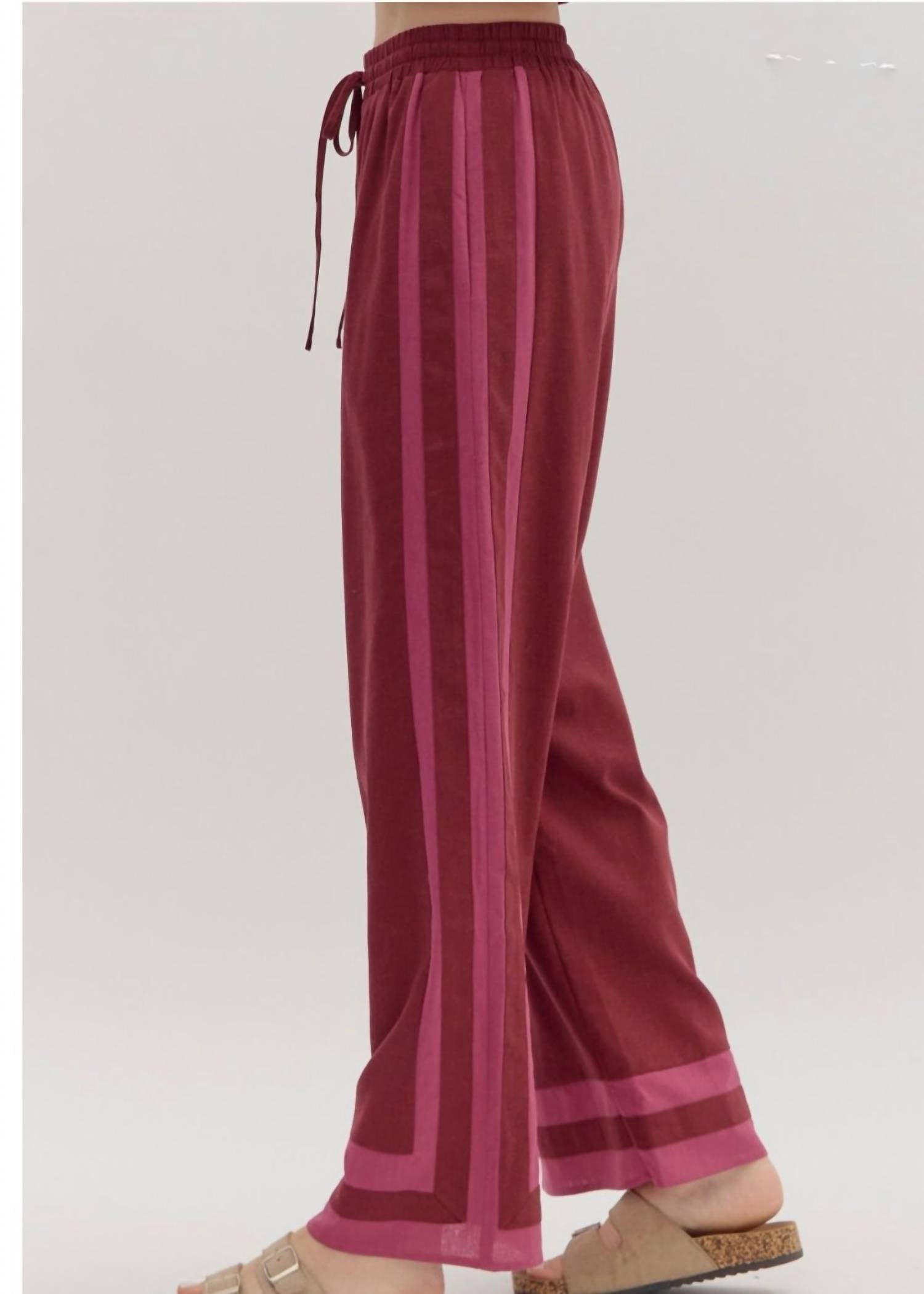 entro Nora Pull-on Pant in cranberry - women's pants - alternate view