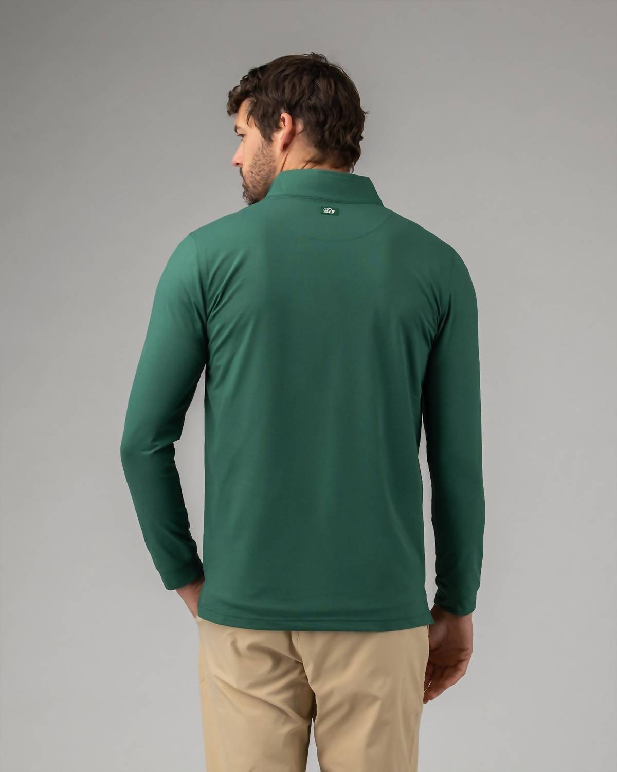Good Good Golf Practice Round Q-Zip Top in green - men's long sleeve top - alternate view