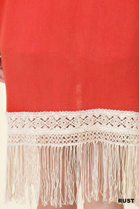 Kori - Bohemian Crochet & Fringe Kimono Jacket