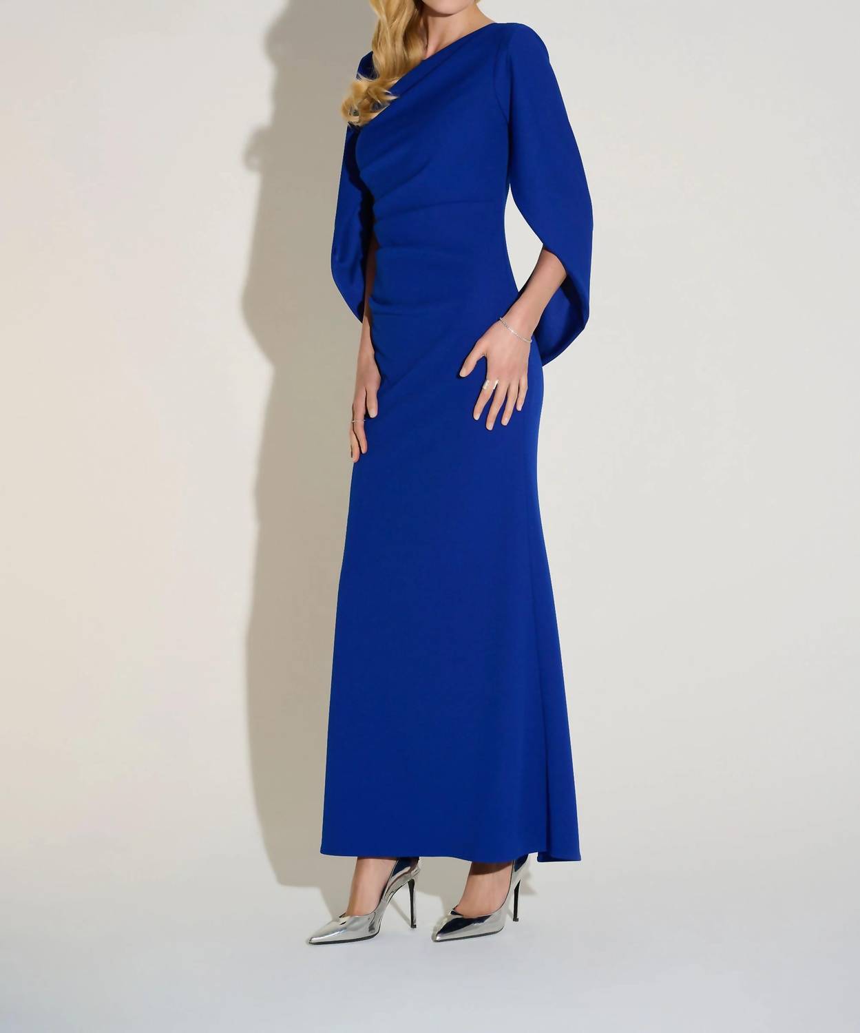 Joseph Ribkoff - Draped Cowl Sleeve Evening Dress