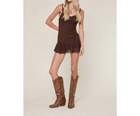 Rowan + Riot - Ruffle Hem Lace Mini Dress