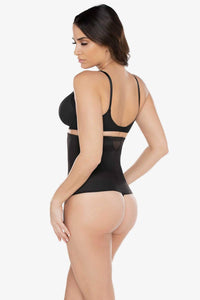 Miraclesuit Sexy Sheer Shaping Extra Firm Control High Waist Thong in black - women's intimate - alternate view