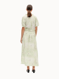 BAUM UND PFERDGARTEN Abelline Maxi Dress in distorted green flower - women's dress - detail view