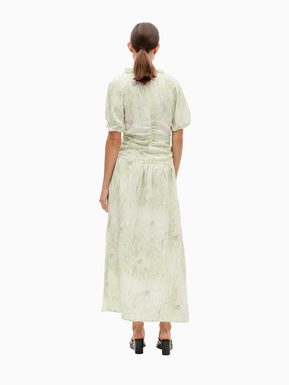 BAUM UND PFERDGARTEN Abelline Maxi Dress in distorted green flower - women's dress - detail view