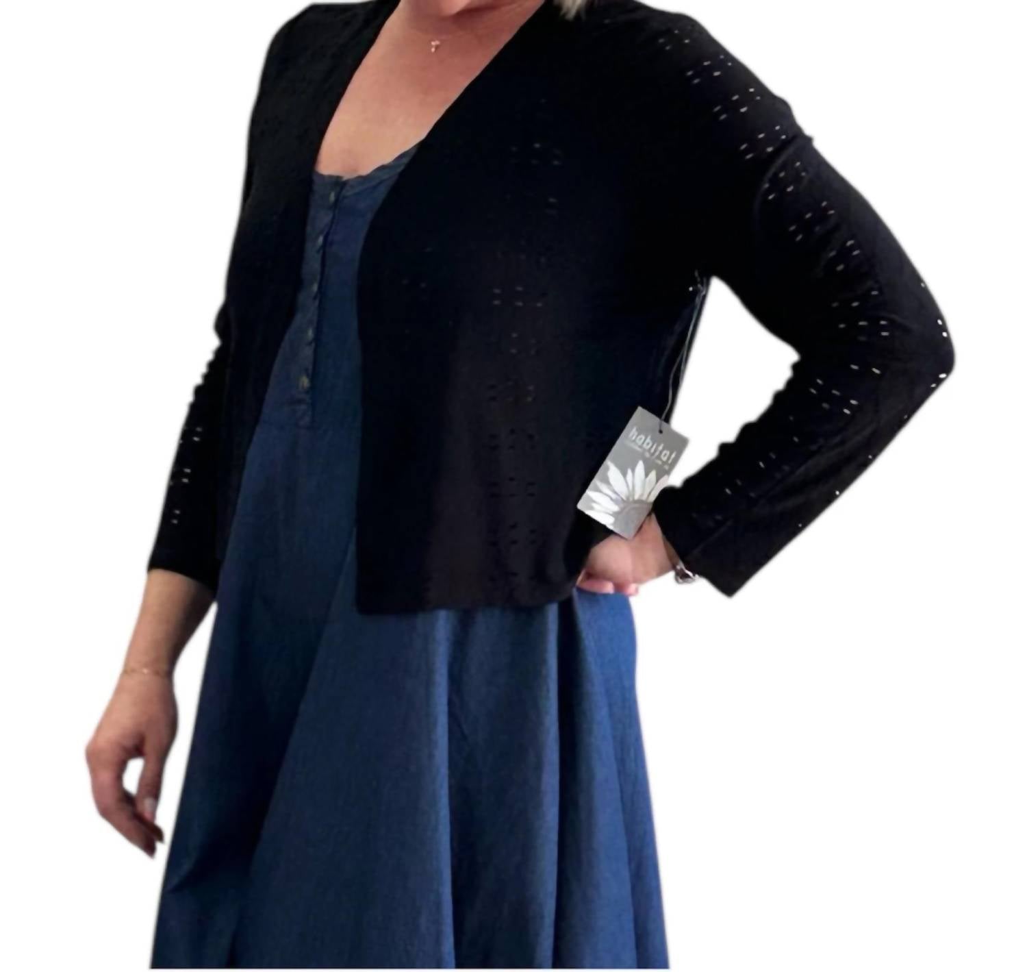 Habitat - Eyelet Blooms Open Front Jacket