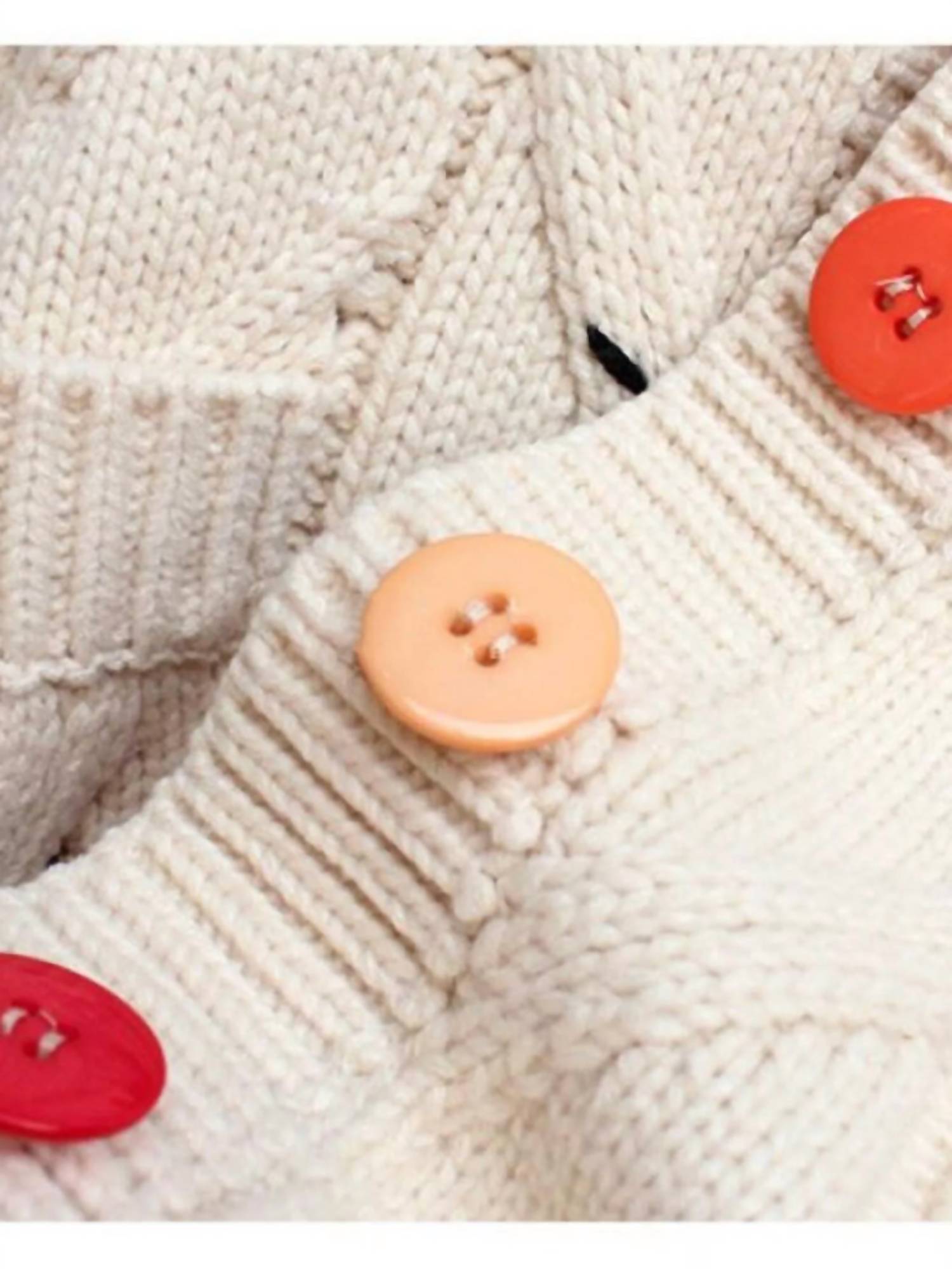 Rosa Clothing Slouchy Embroidered Cardigan in apricot - women's cardigan - view 4