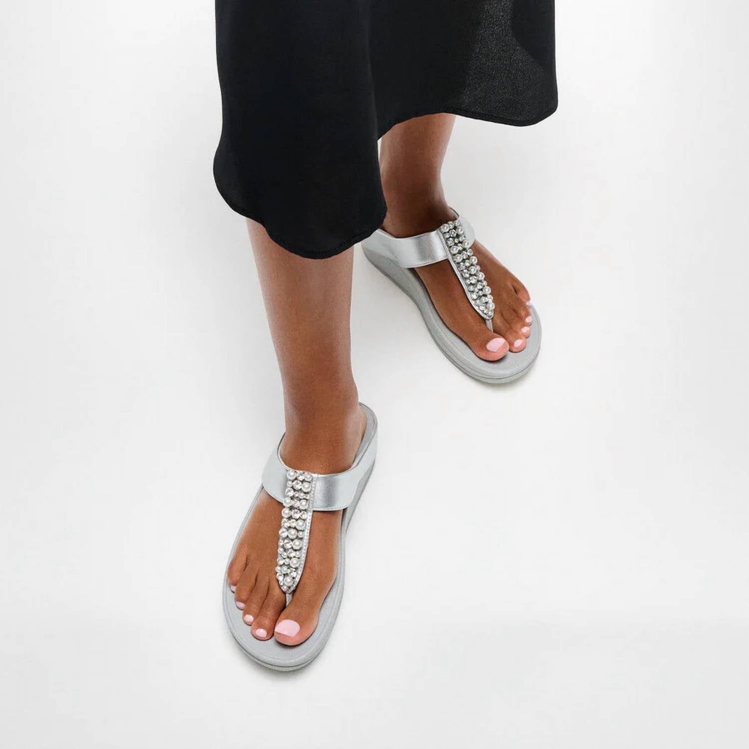 Fitflop - Women's Fino Pearls & Crystal Toe Post Sandal