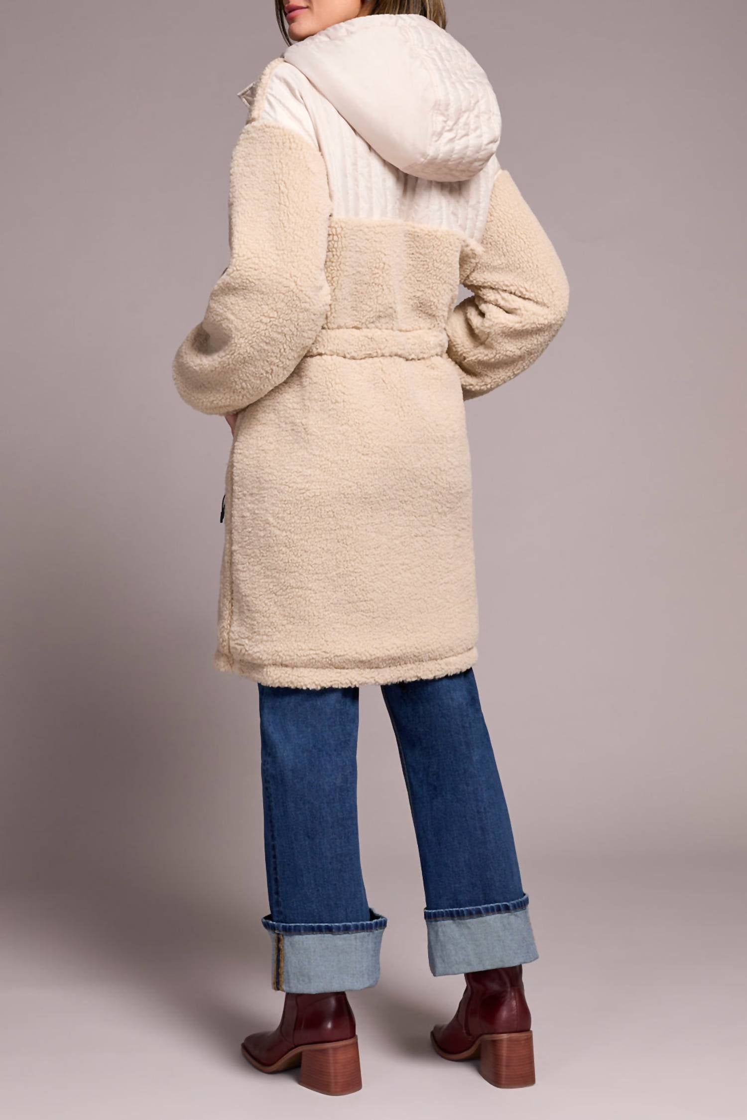 Tribal - Long Sleeve Zip Front Coat With Hood