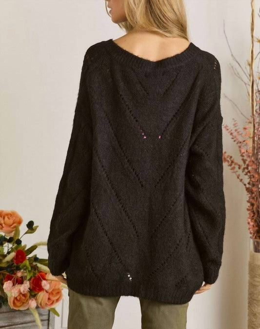 Adora - V Neck Knit Pullover Sweater