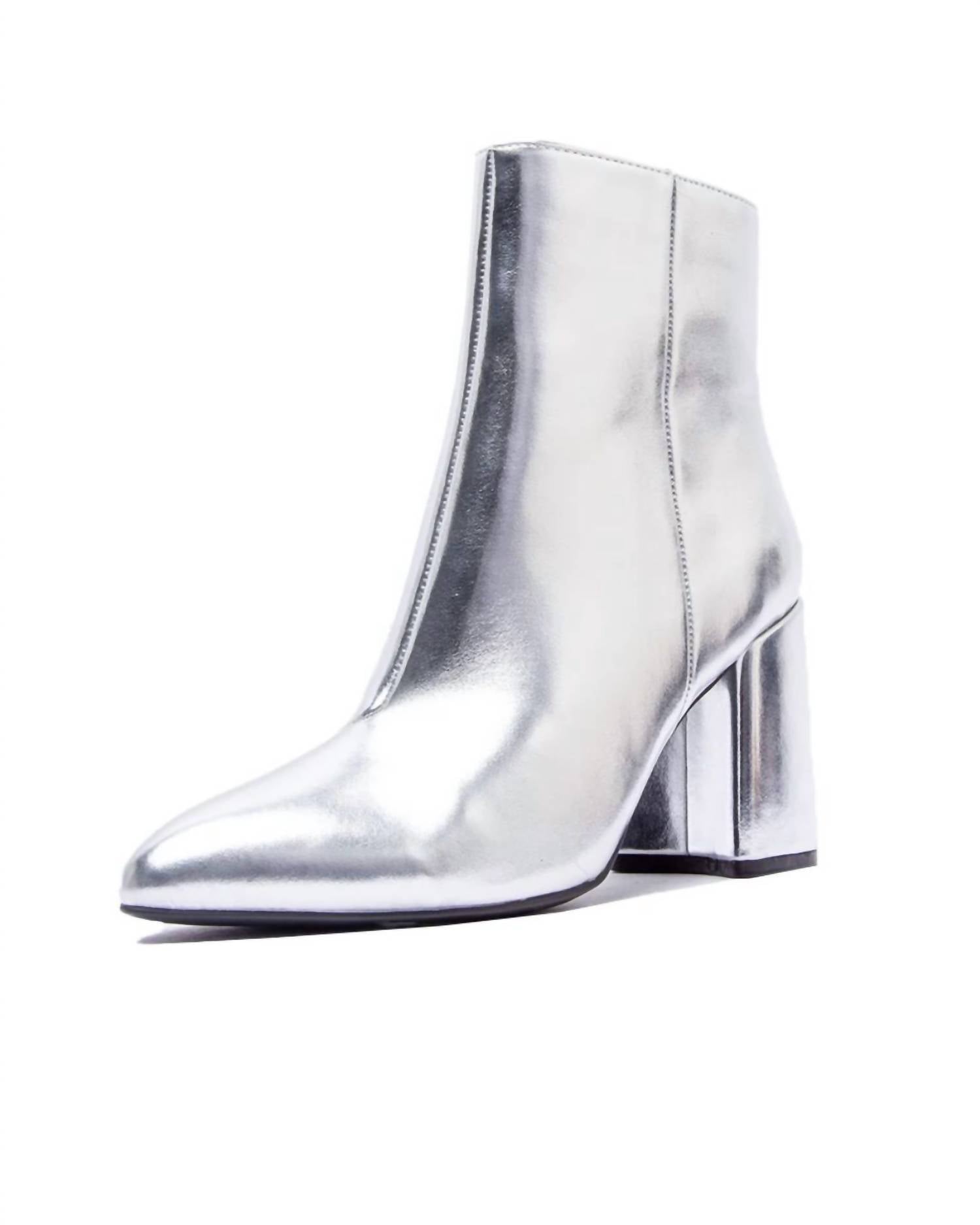 Qupid Women's Mod Heeled Booties - women's shoe - detail view