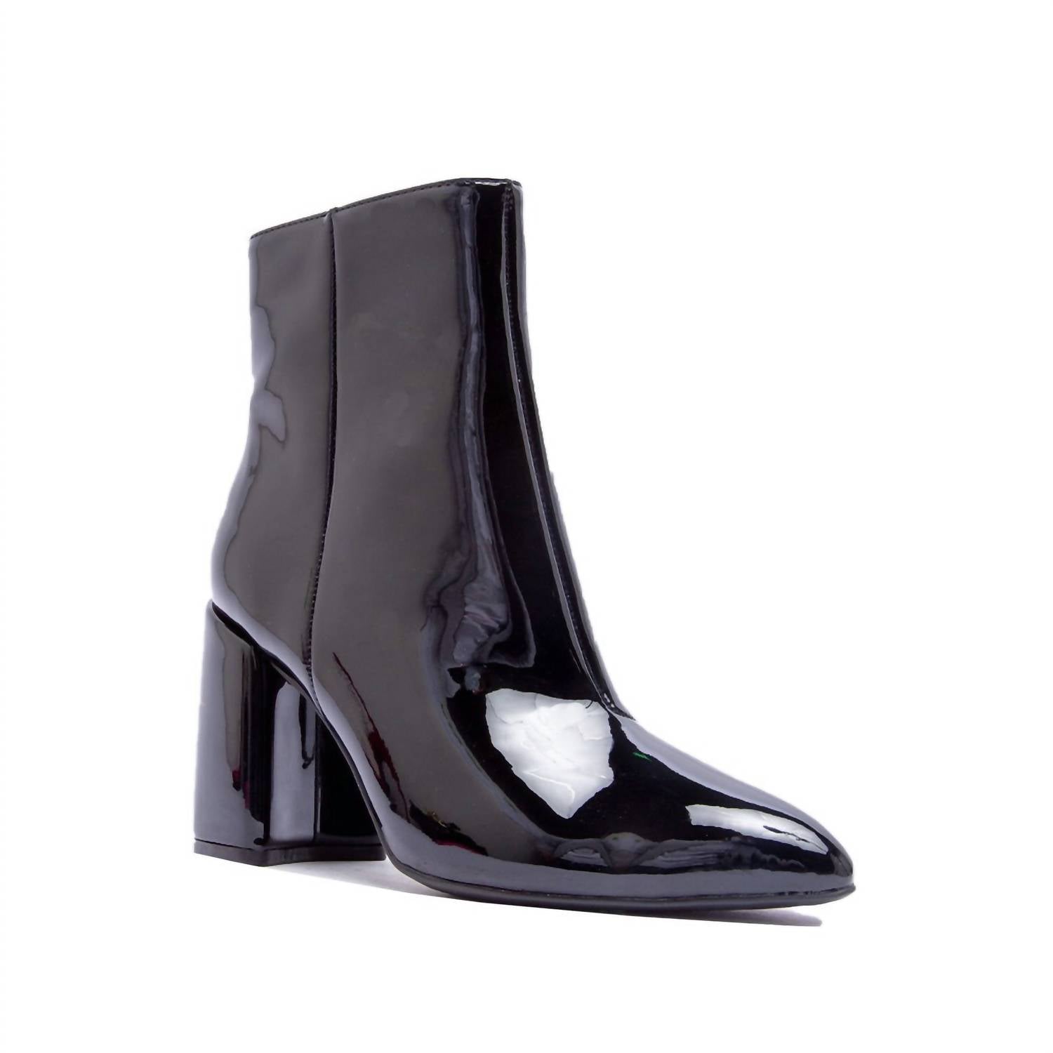 Qupid Women's Mod Heeled Booties in black - women's shoe