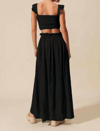 So Me - Smocked Top And Flowy Maxi Skirt Set