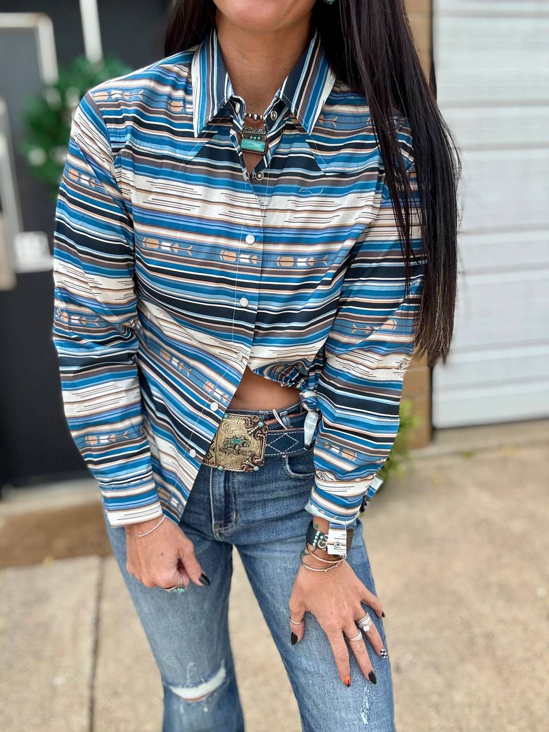 Lucky & Blessed - Fairport Serepe Pearl Snap Shirt