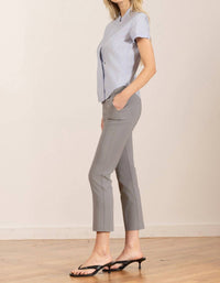 Avenue Montaigne Lulu Straight Cropped Pant in signature light grey - women's pants - detail view