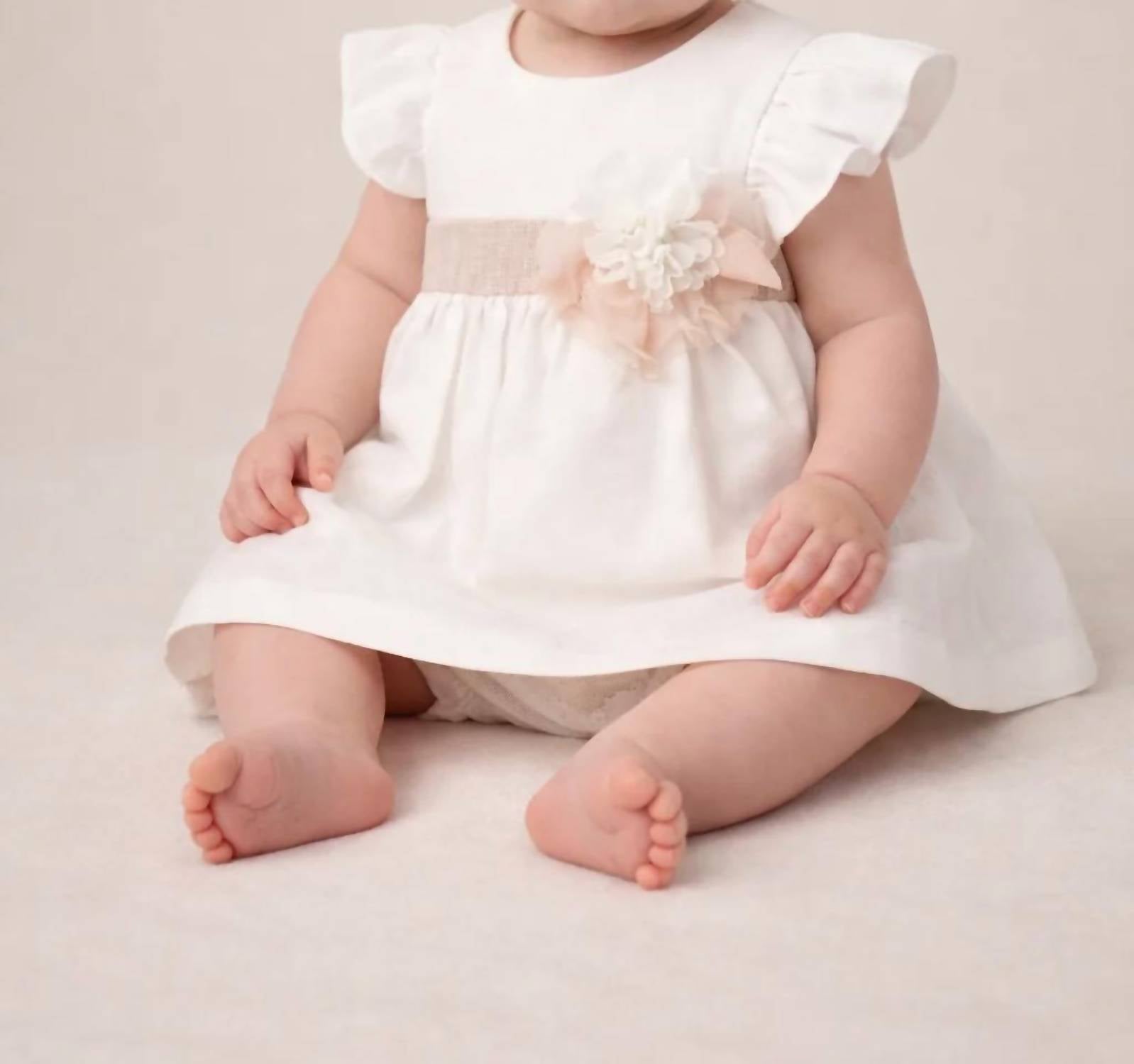 Mayoral - Linen Floral Sash Dress
