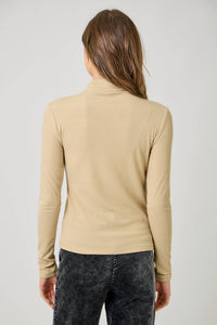 Mystree - Knit Mock Neck Long Sleeve Top