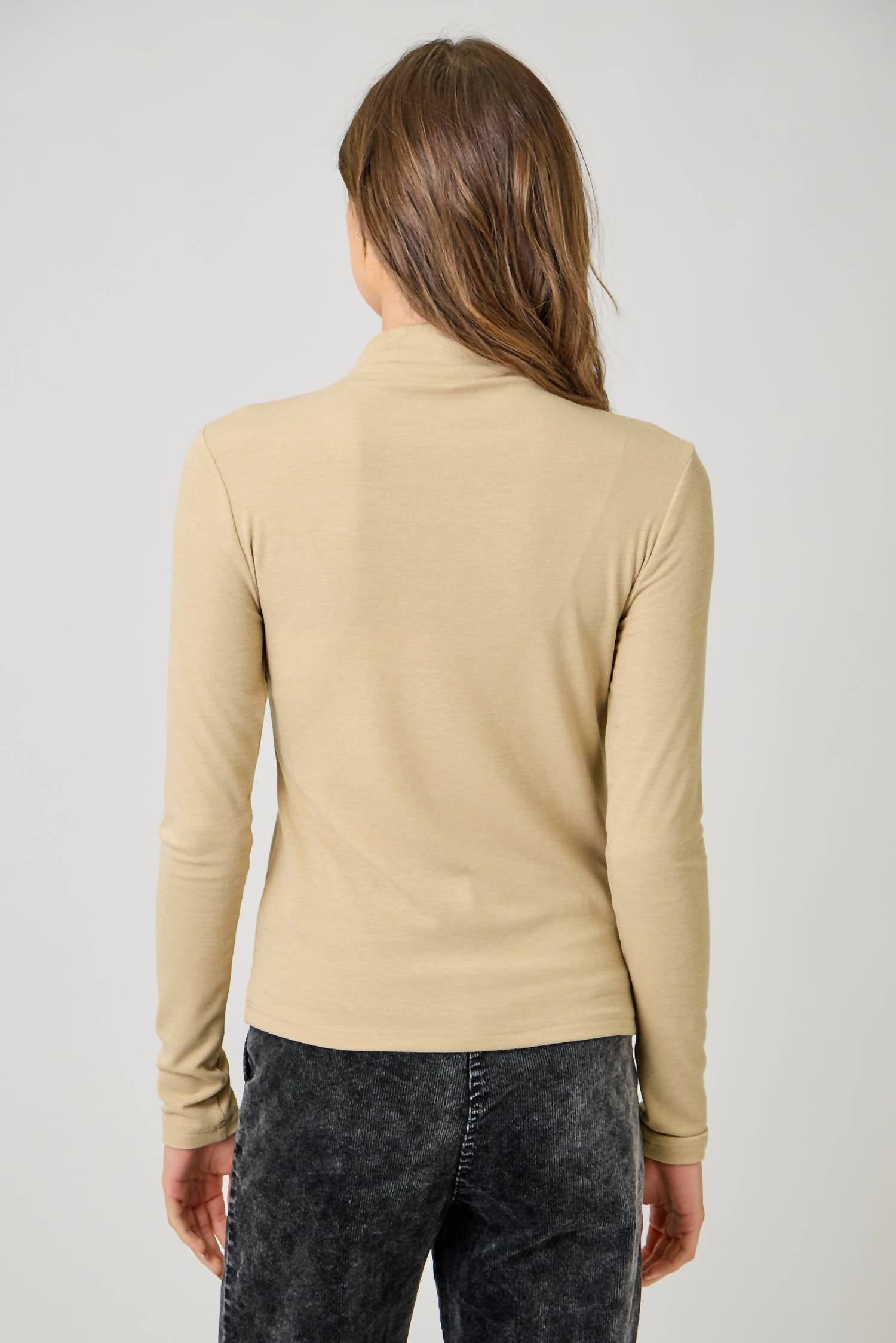 Mystree - Knit Mock Neck Long Sleeve Top