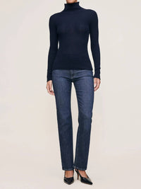 DL1961 - Women's Turtleneck Sweater in navy 1 - women's sweater - view 4