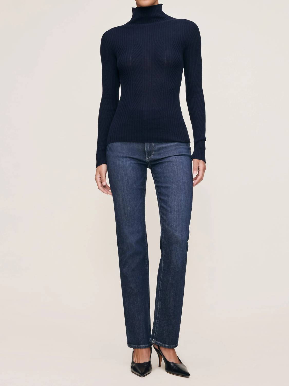 DL1961 - Women's Turtleneck Sweater in navy 1 - women's sweater - view 4