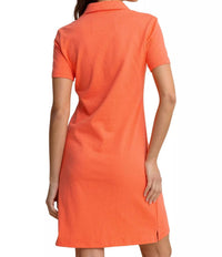 SOUTHERN TIDE Demi Solid Short Sleeve Polo Dress in sunset coral - women's dress - alternate view