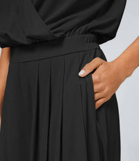 Halara - V Neck Wide Leg Jumpsuit