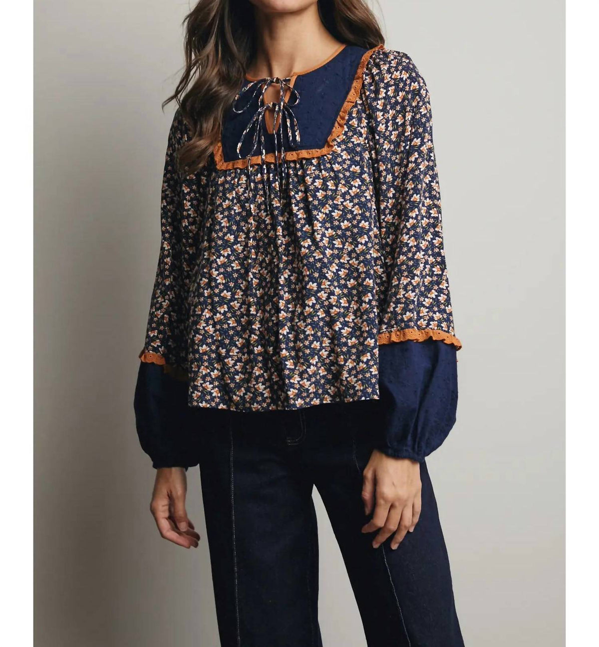 Forte - Patchwork Peasant Blouse