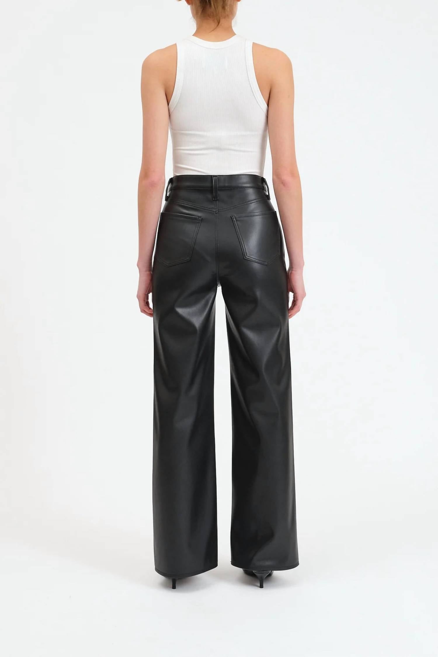 DAZE Far Out Leather Pants in black - women's pants - alternate view