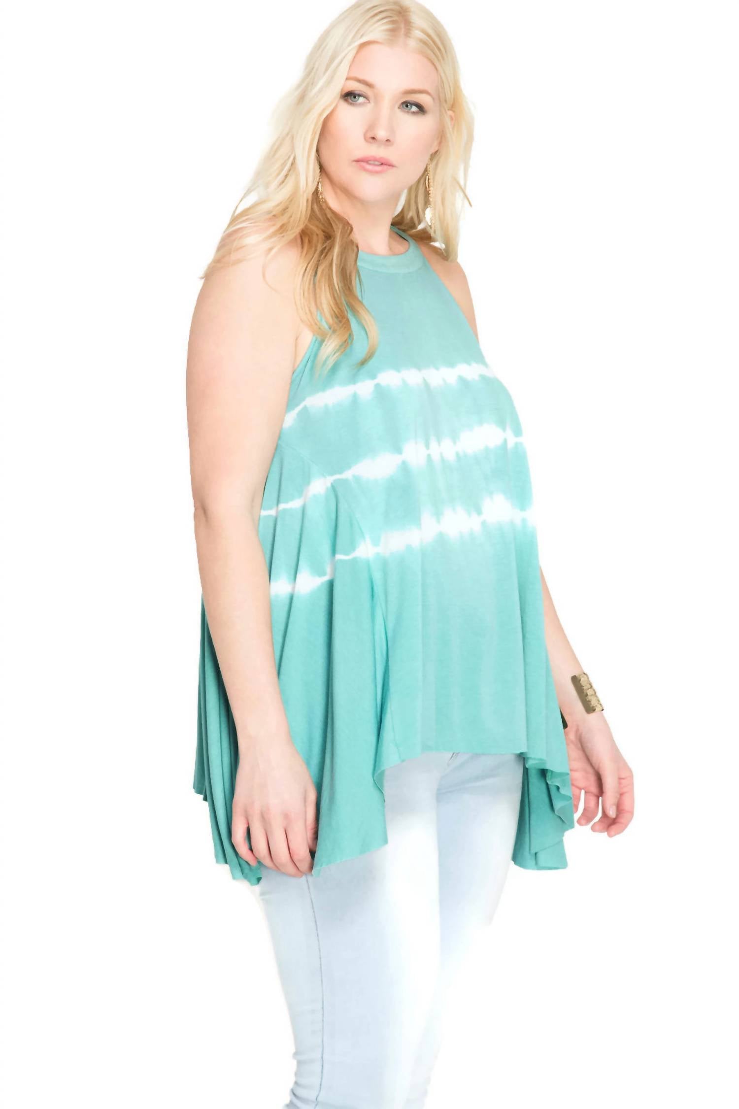 She + Sky - Sleeveless Tie Dye Tank