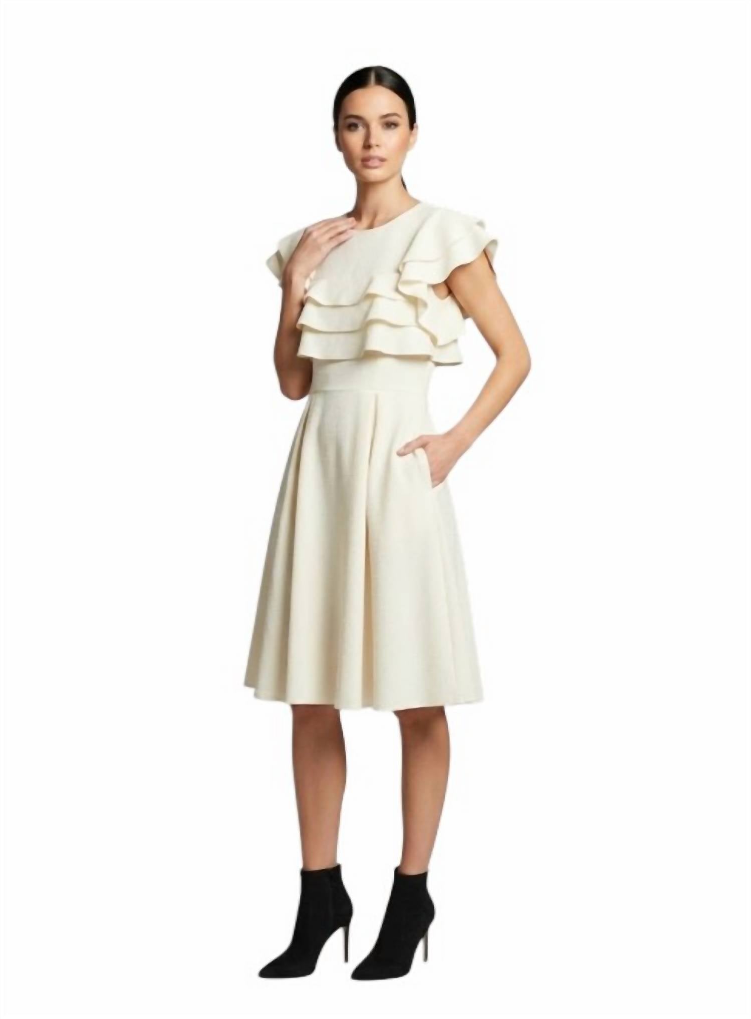 She + Sky - Flutter Sleeve Heavy Knit Dress