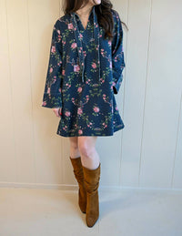 Raisonnel Congress Ave Floral Denim Dress in blue - women's dress - alternate view