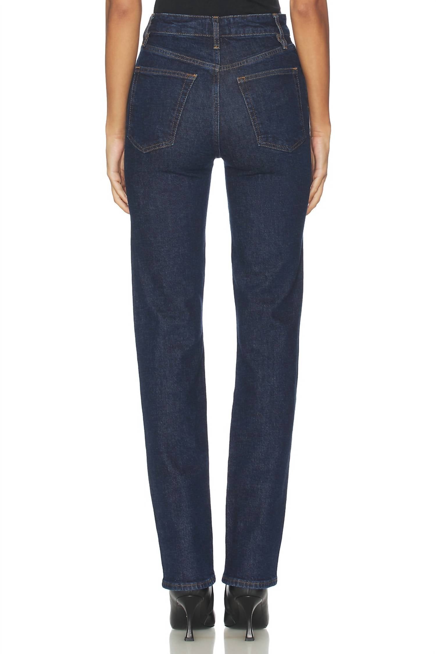 FRAME Ruler Slim Straight-leg Jeans in taboo - women's jeans - detail view