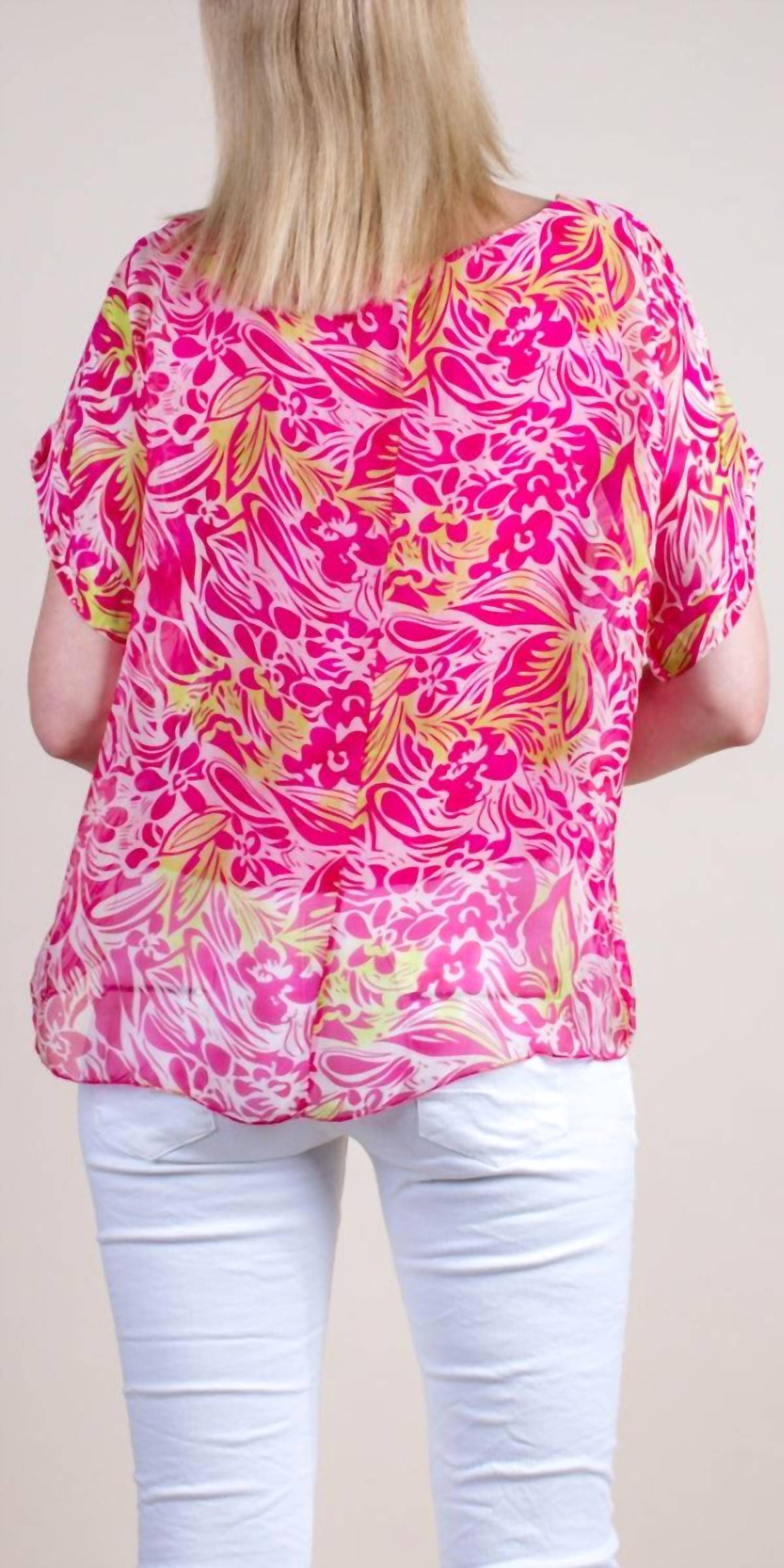 Gigi Moda - Monica Tropical Print Silk Kaftan