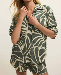 Z Supply - Alfie Tova Palm Linen Button Up Shirt
