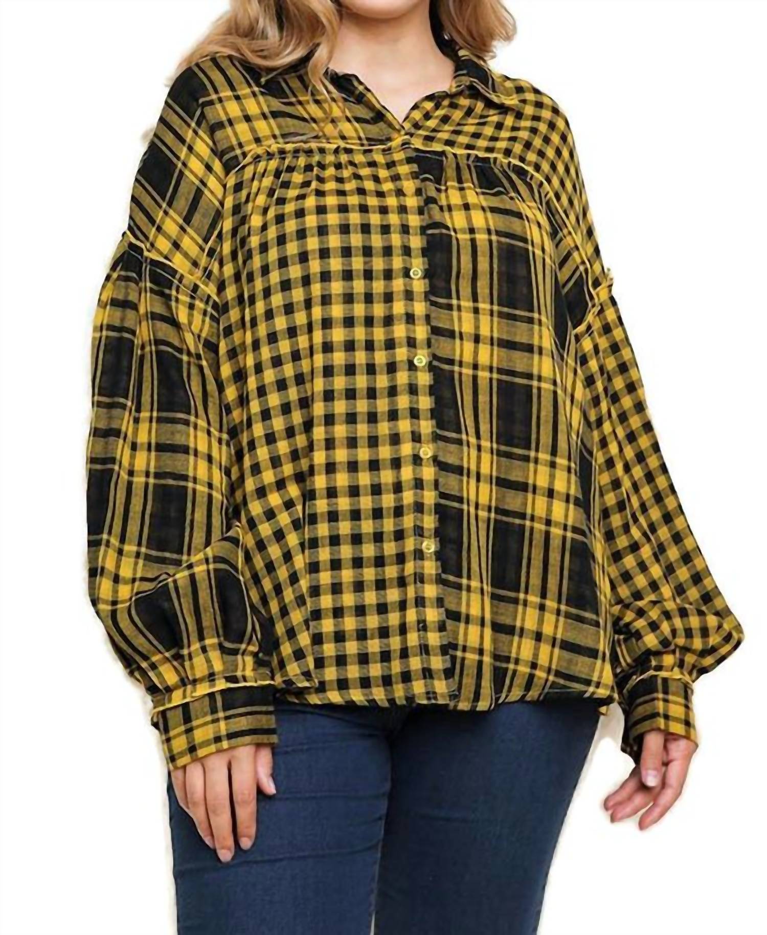 Umgee - Plaid & Checkered Button Up Top
