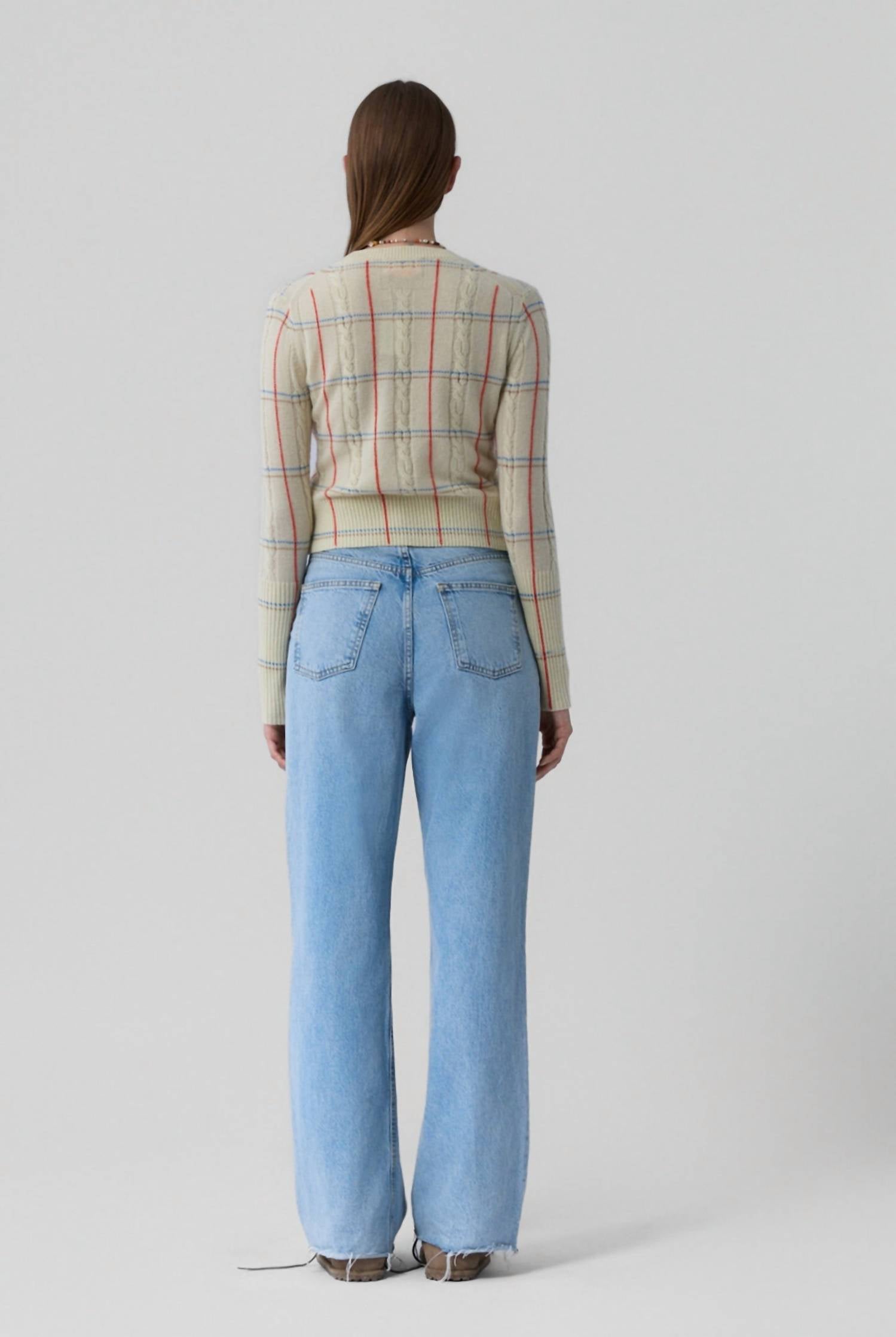 Guest In Residence - Shrunken Check Crew Sweater
