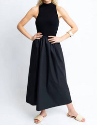 Karlie - Solid Mock Neck Maxi Dress