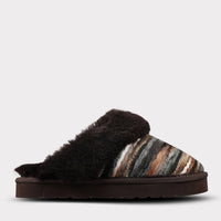Lamo Women's Lia Slip On Scuff Slipper in chocolate multi - women's shoe
