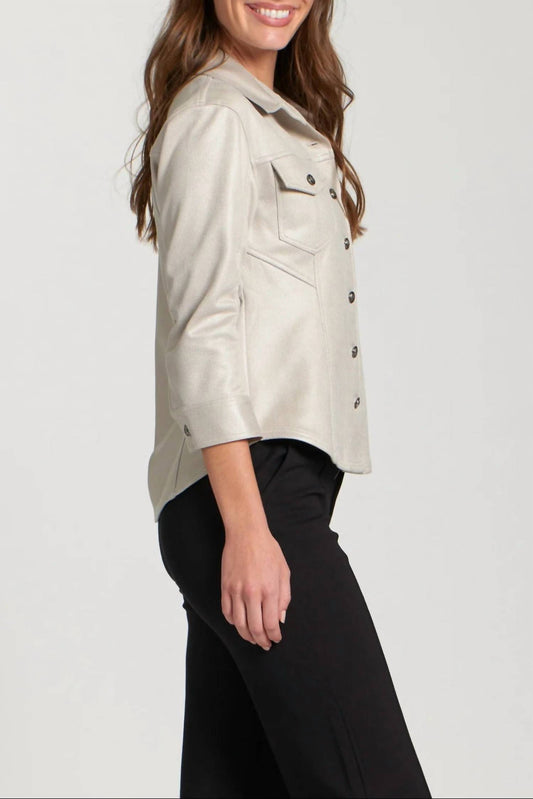 Apny - Vegan Leather Shirt Jacket