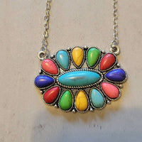 Pink Panache - Women's Stone Necklace & Earring Set