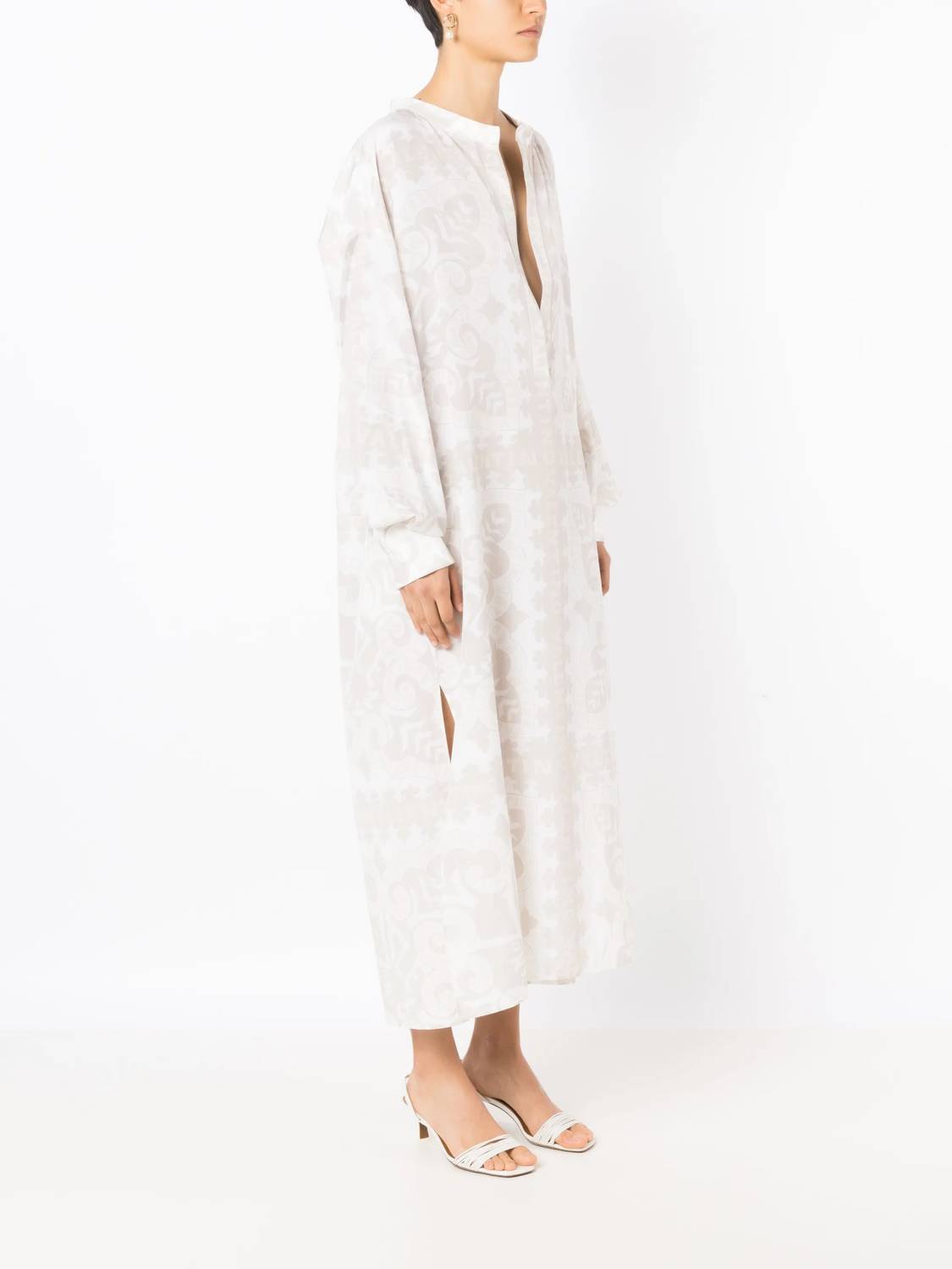 Valentino - Geometric Print Silk Cotton Dress
