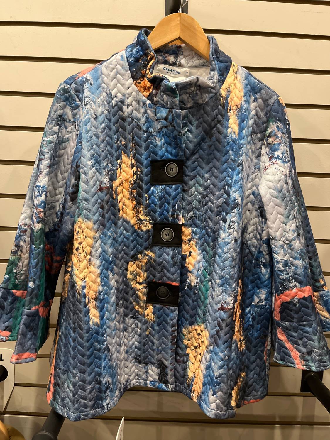 Lady Liberty Fashion - Woven Quilted Button Front Jacket