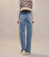 Blue B - Sherpa Lining Flower Print Faux Suede Vest