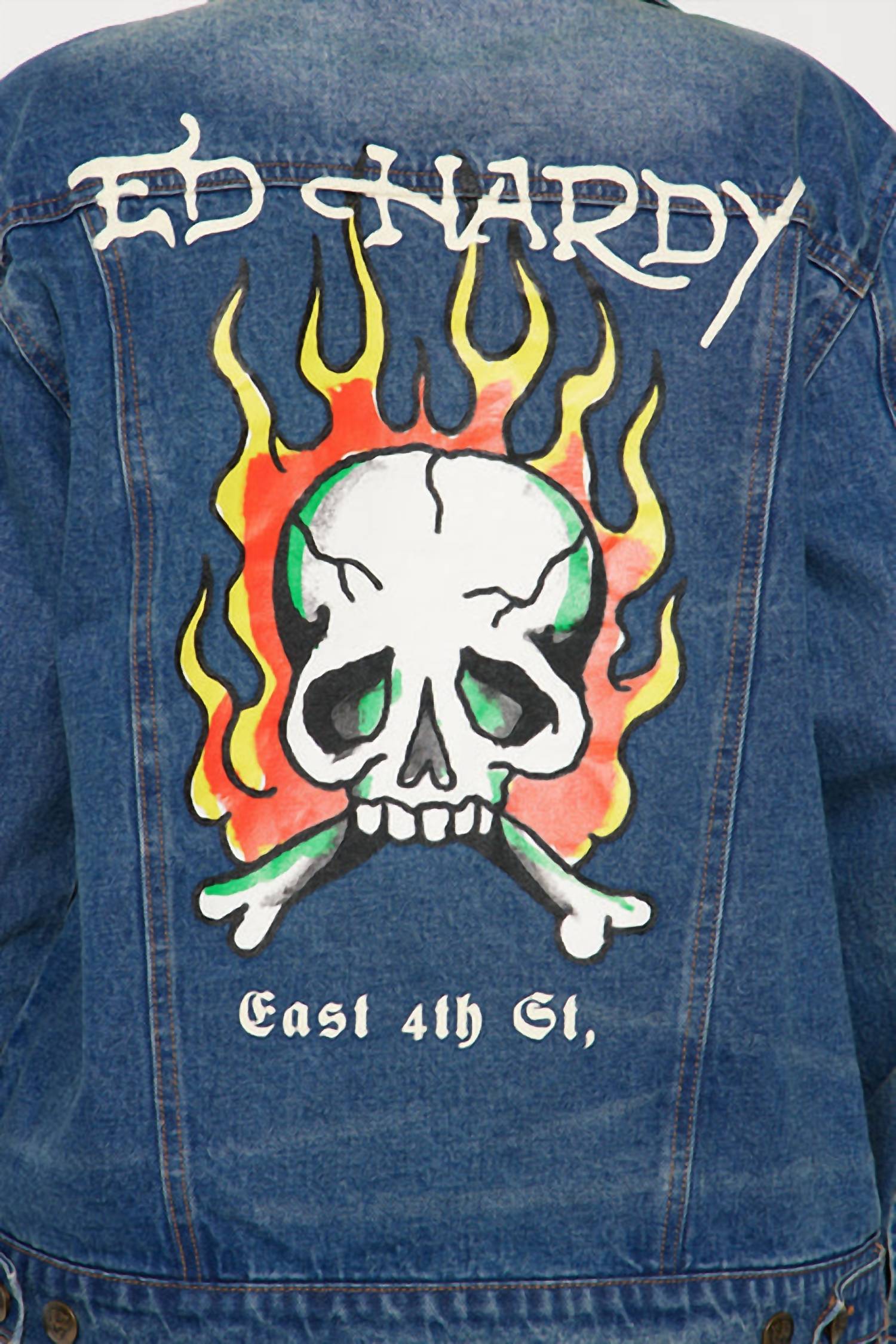 Ed Hardy - Flame Skull Denim Jacket