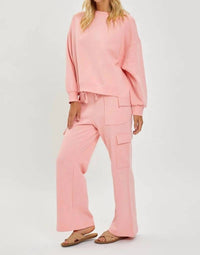 RISEN Oversized Step-hem Sweatshirt in blush - women's top - view 4