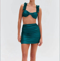 PatBo Piscina Stretch Mini Skirt in galapagos - women's skirt