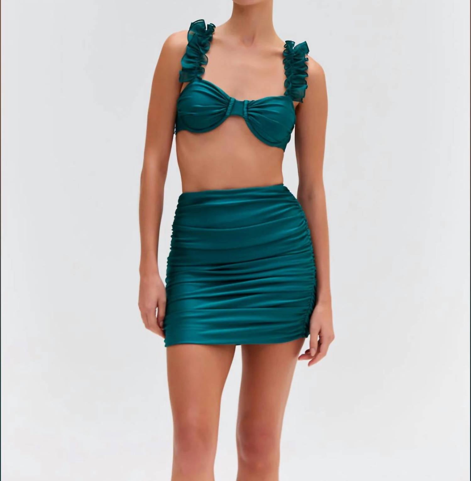PatBo Piscina Stretch Mini Skirt in galapagos - women's skirt