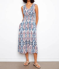 Charlie B - Smocked Waist Printed Dress