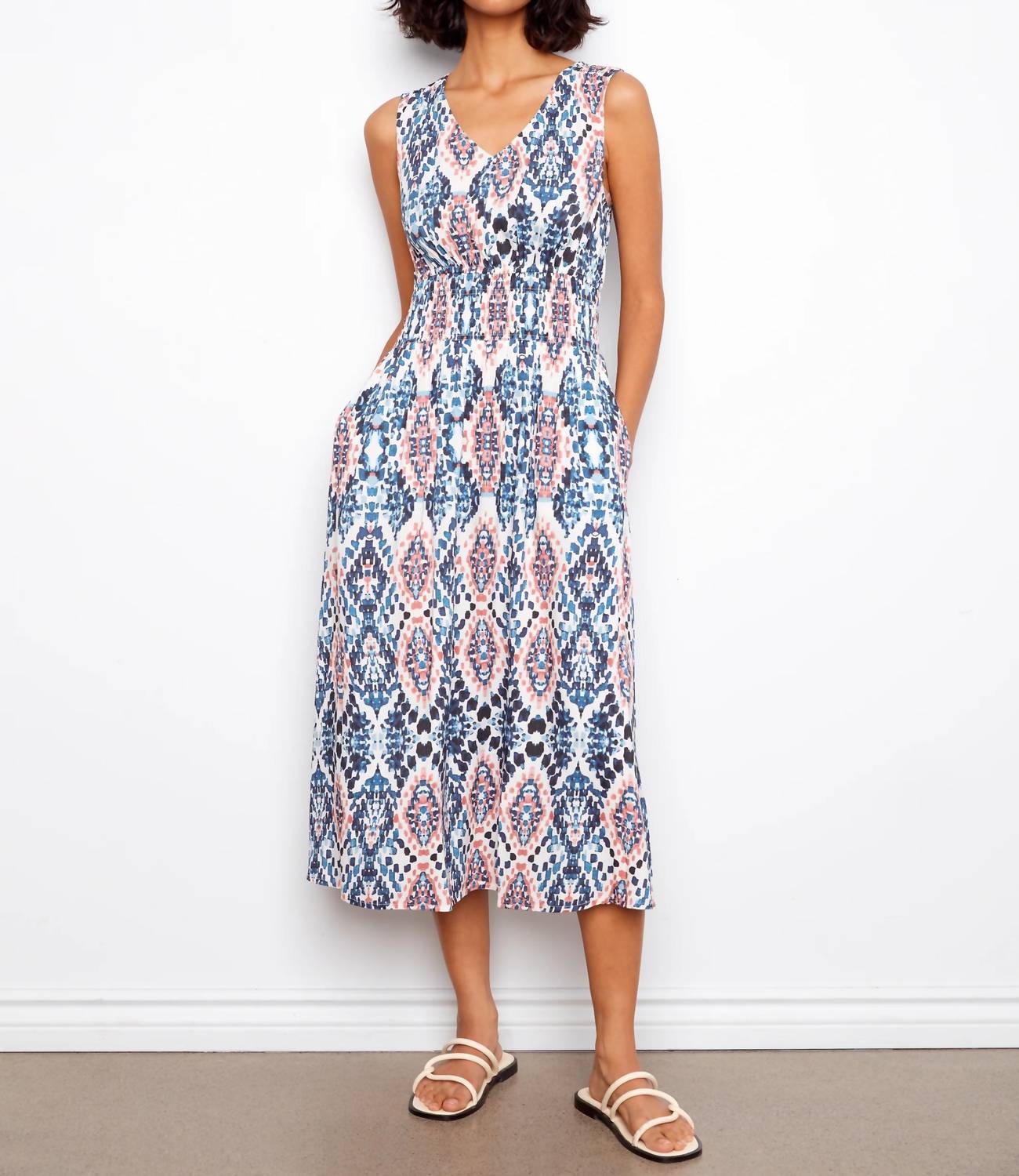 Charlie B - Smocked Waist Printed Dress