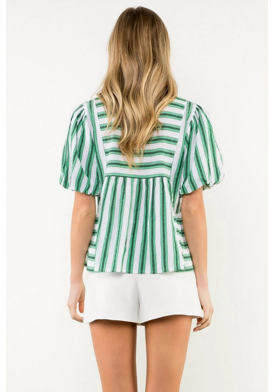 Thml - Stripes Puff Sleeves Blouse
